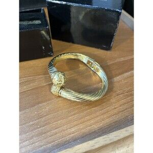 Vintage JOAN RIVERS Gold-tone Hinged Cuff Bracelet  Classic Bypass New in box